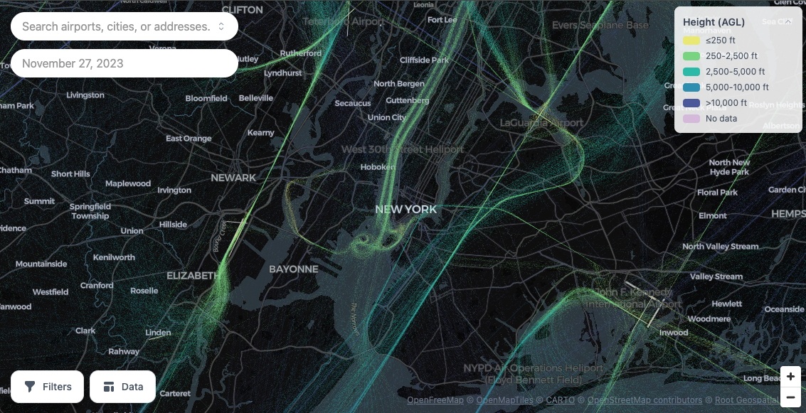 AeroWhere Flight Tracks Screenshot