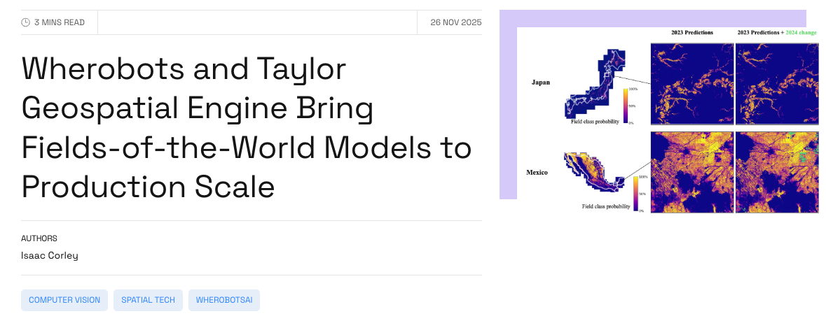 TGE + Wherobots AI = Fields of the World